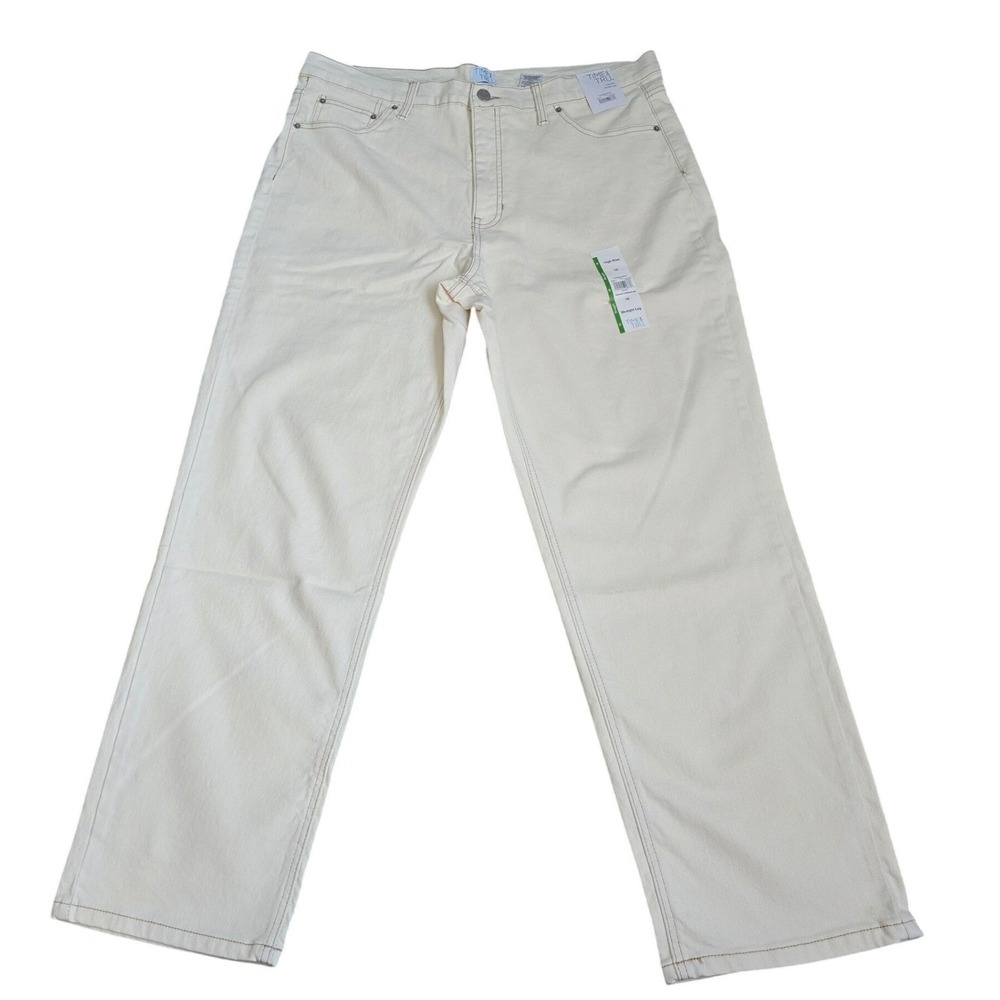 Time and Tru Womens High Rise Straight Leg Jeans Cream White Size 18 NWT - Picture 2 of 10